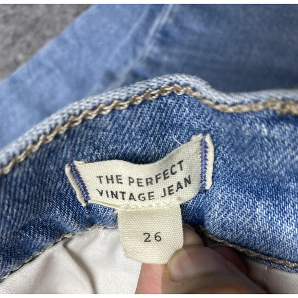 Madewell Jeans Womens 26 Light Wash The Perfect Vintage Raw Hem High Rise Ankle - Picture 10 of 16